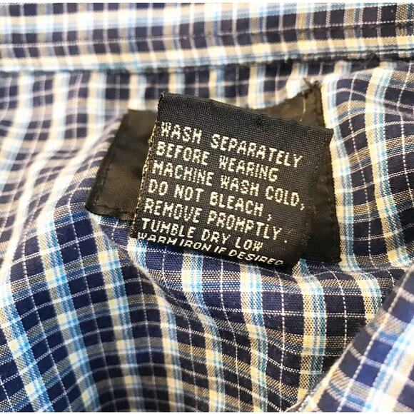 Saddle King Vintage Shirt Mens Size 17.5 Pearl Snap Western Rockabilly Plaid USA - Picture 6 of 6